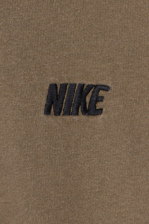 NIKE Embroidered Spell Out Logo Olive Brown T-Shirt (XL)