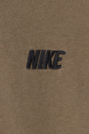 NIKE Embroidered Spell Out Logo Olive Brown T-Shirt (XL)