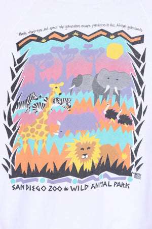 San Diego Zoo 80s Wild Animals Cartoon Sweatshirt (L) - Vintage Sole Melbourne