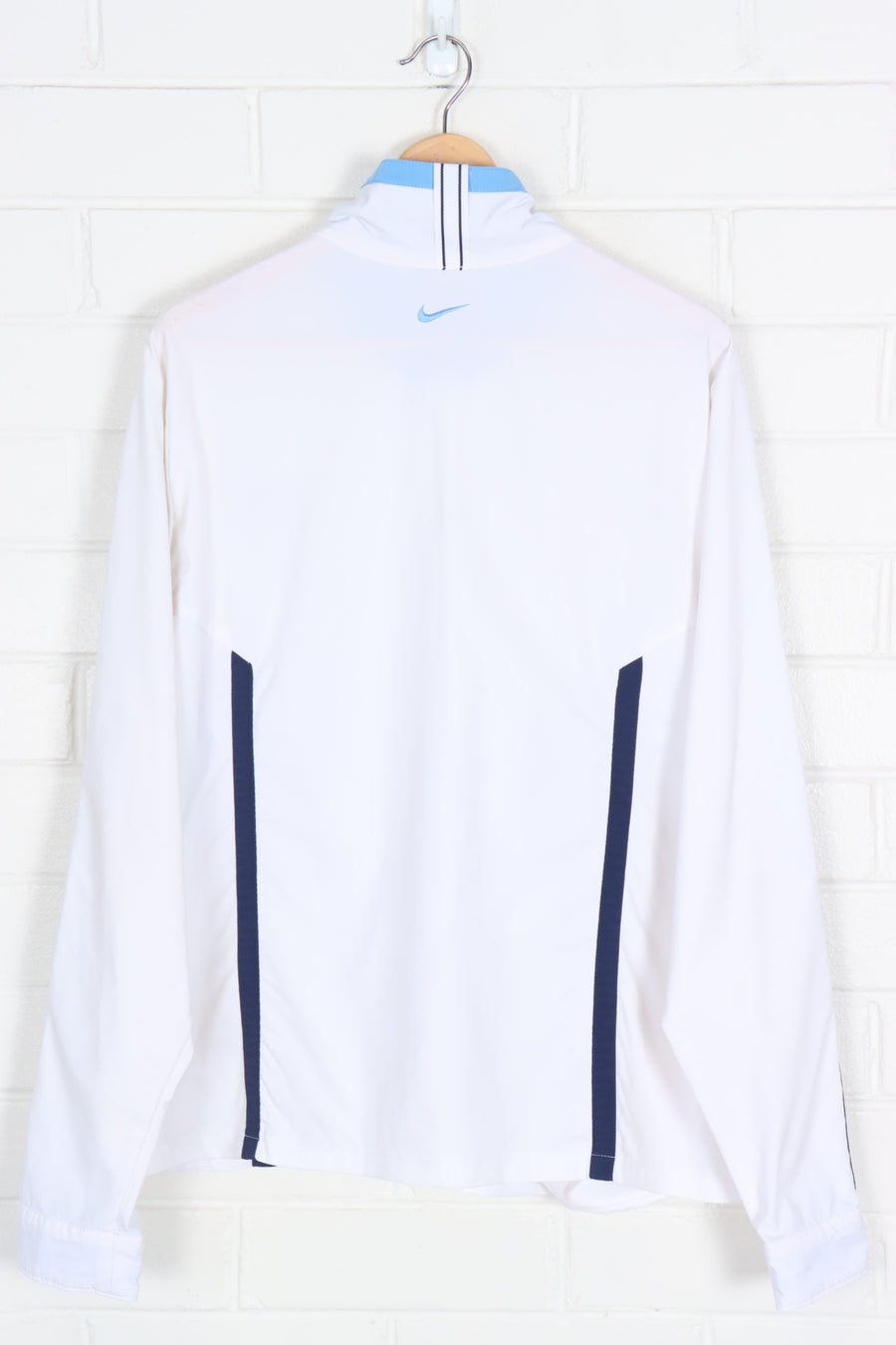 NIKE Embroidered Blue & White Striped Track Jacket (XL-XXL)