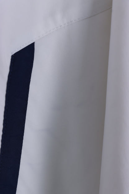 NIKE Embroidered Blue & White Striped Track Jacket (XL-XXL)