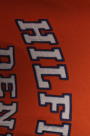 TOMMY JEANS 'Hilfiger Denim' Spell Out Embroidered Orange Sweatshirt (XXL)