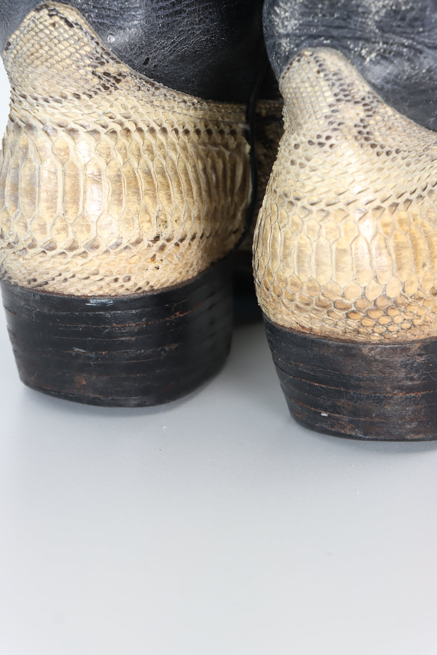 Vintage Python Leather Narrow Cowboy Boots (9)