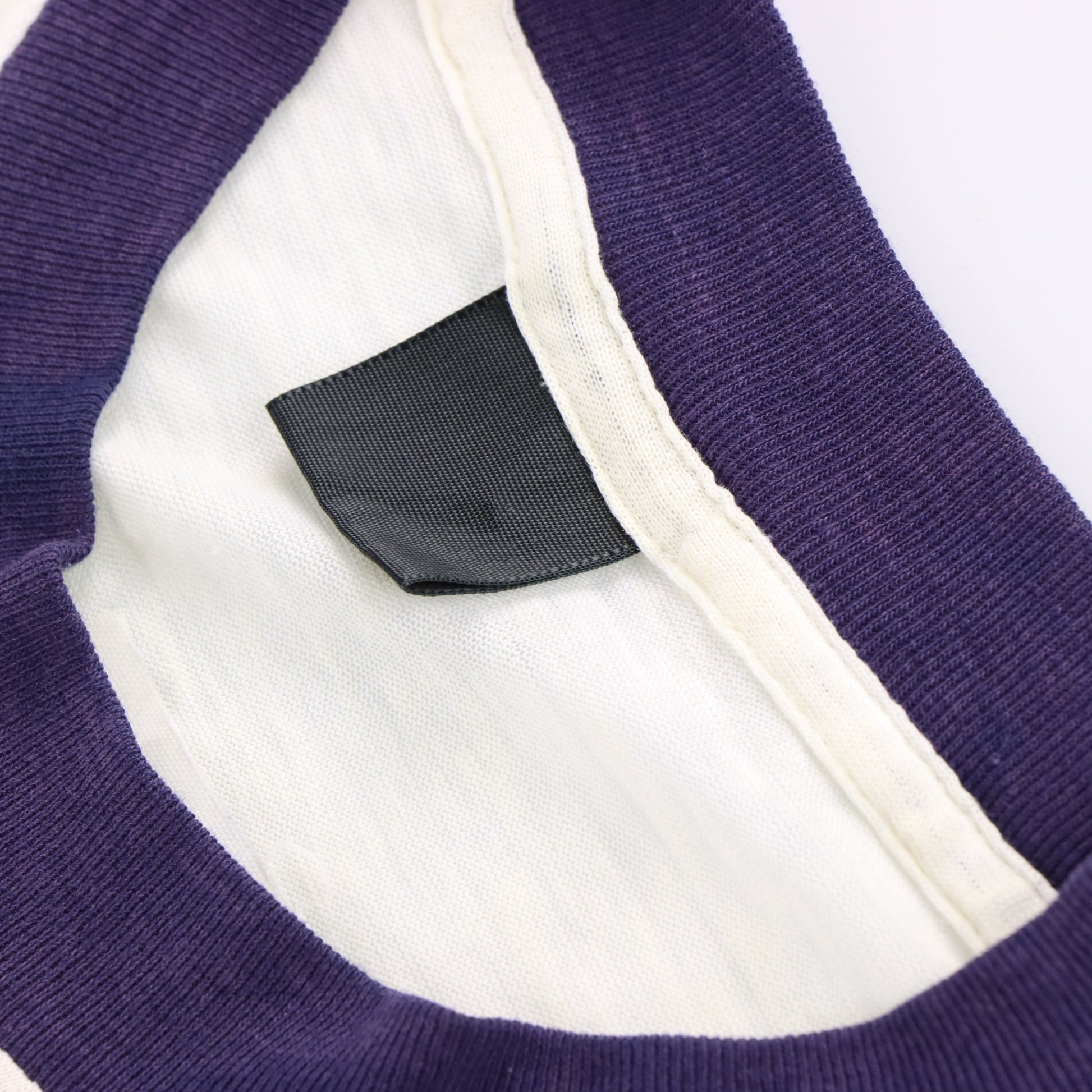 1983 Vintage 'Old Sailors Never Die' Boat Purple & White Ringer T-Shirt (M-L) Vintage Sole Melbourne