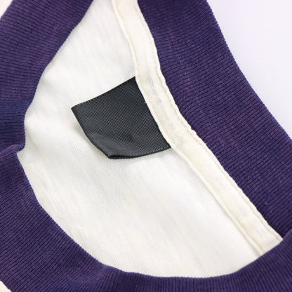 1983 Vintage 'Old Sailors Never Die' Boat Purple & White Ringer T-Shirt (M-L) Vintage Sole Melbourne