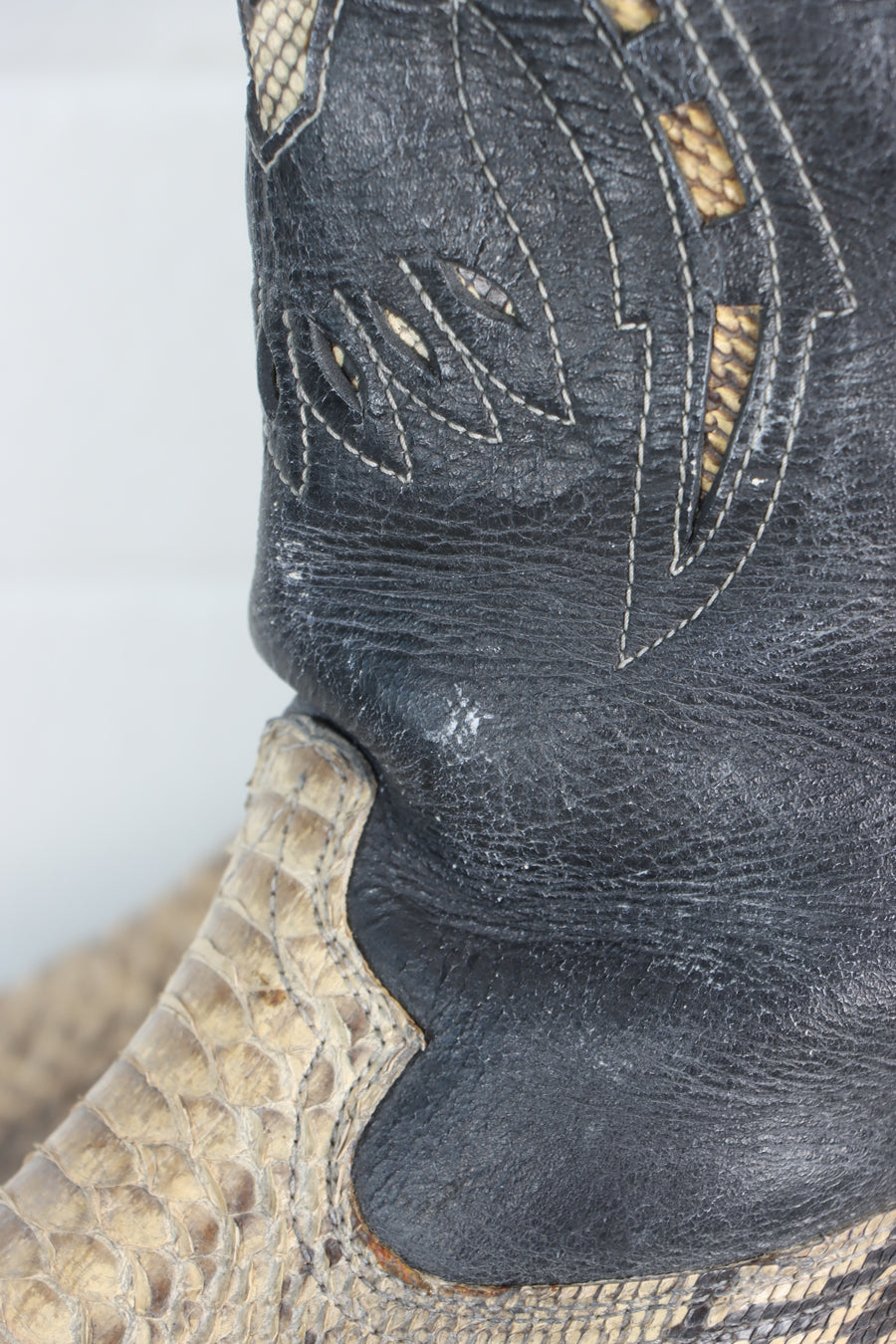 Vintage Python Leather Narrow Cowboy Boots (9)