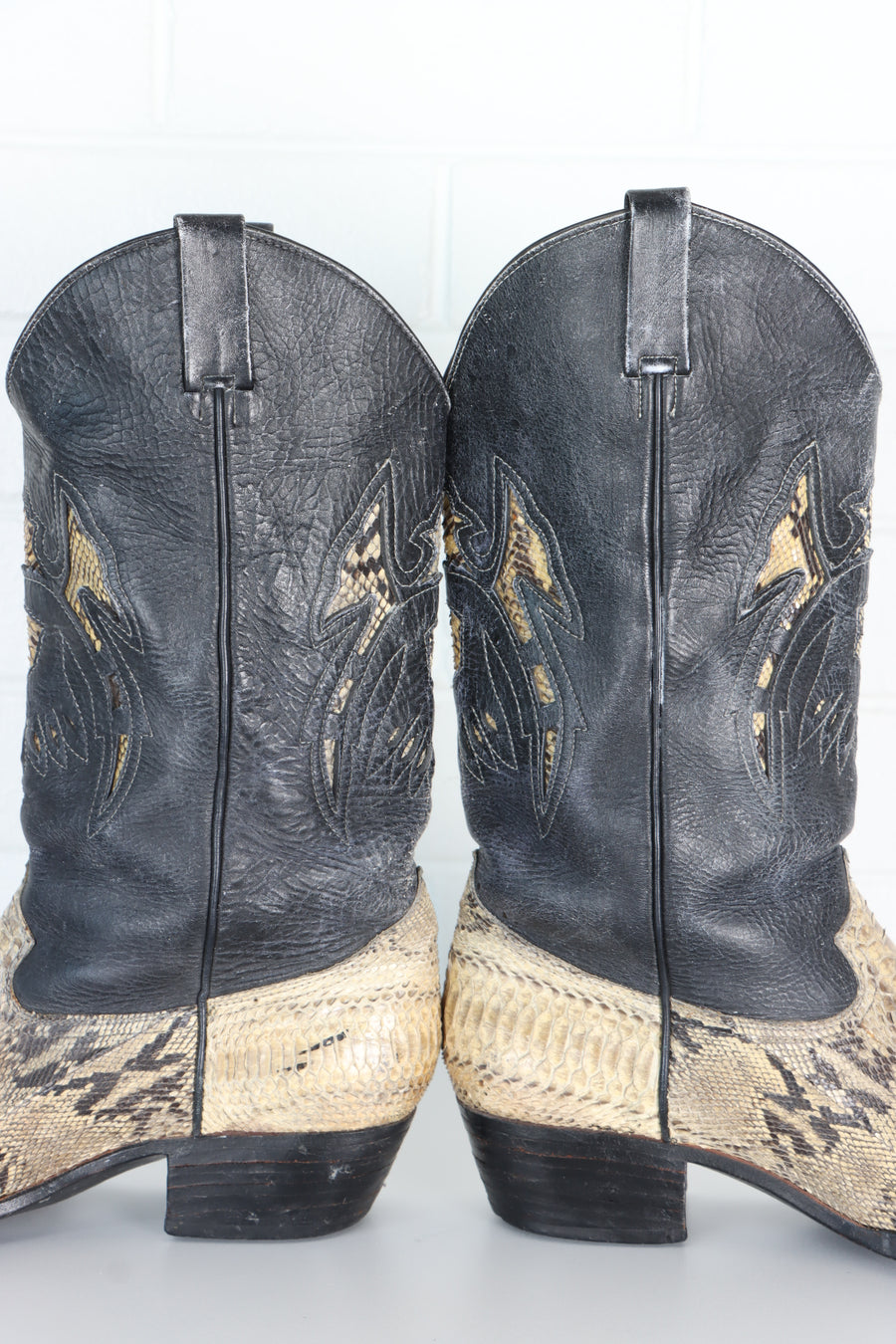 Vintage Python Leather Narrow Cowboy Boots (9)