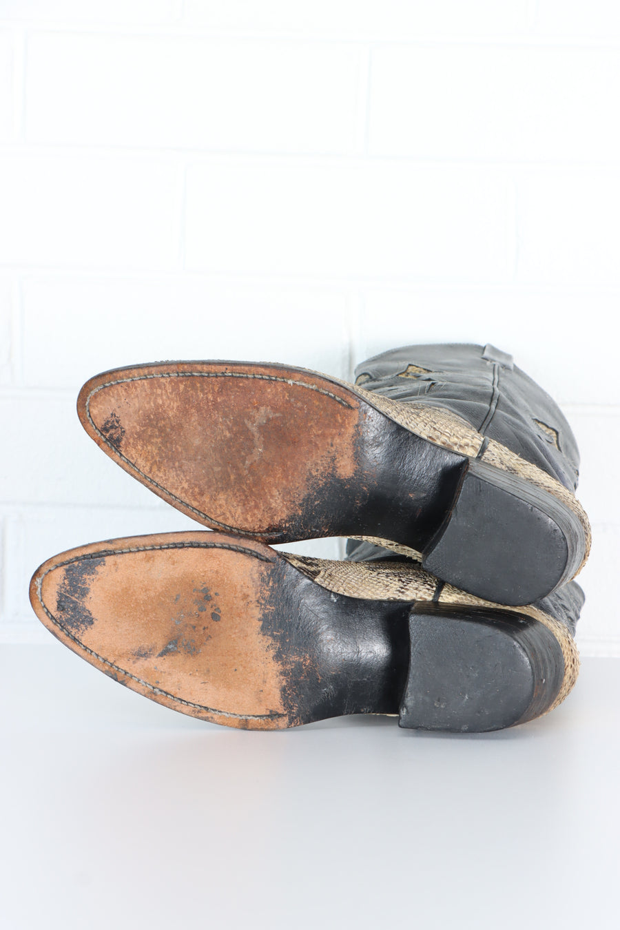 Vintage Python Leather Narrow Cowboy Boots (9)