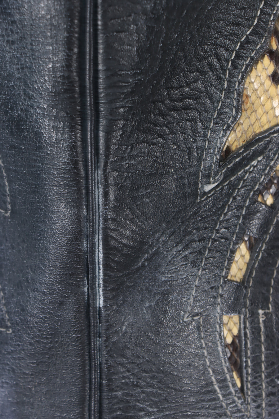Vintage Python Leather Narrow Cowboy Boots (9)
