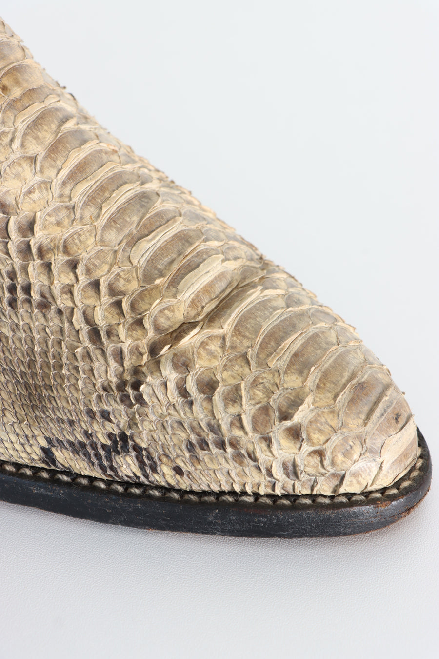 Vintage Python Leather Narrow Cowboy Boots (9)
