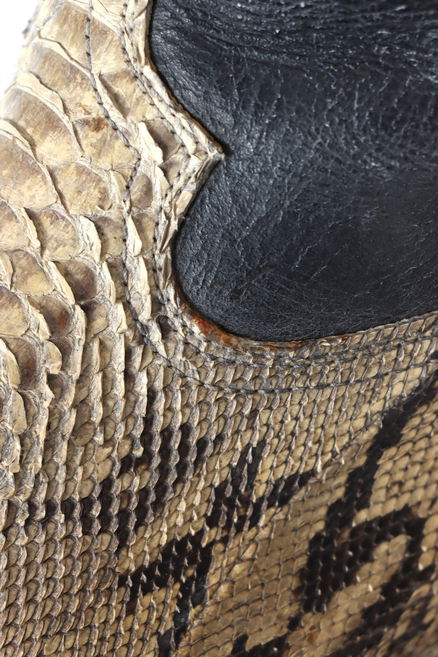 Vintage Python Leather Narrow Cowboy Boots (9)