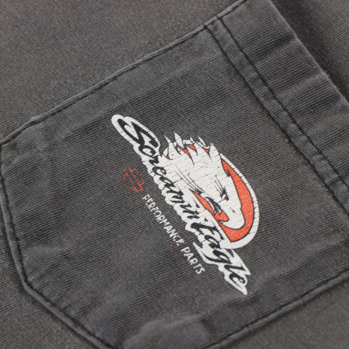 90's HARLEY DAVIDSON 'Screamin Eagle' Pocket Faded USA Made Vintage T-Shirt (L)