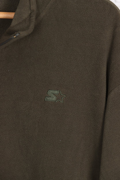 STARTER Green Khaki 1/4 Zip Fleece (XXXL) - Vintage Sole Melbourne
