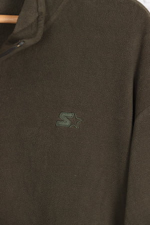 STARTER Green Khaki 1/4 Zip Fleece (XXXL)