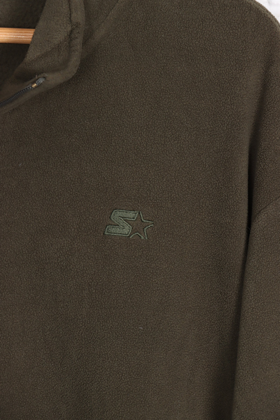STARTER Green Khaki 1/4 Zip Fleece (XXXL)