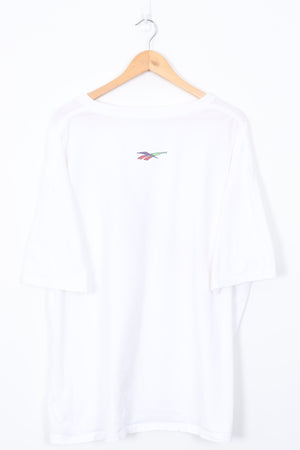 REEBOK Rainbow Spell Out USA Made Tee (XXL)