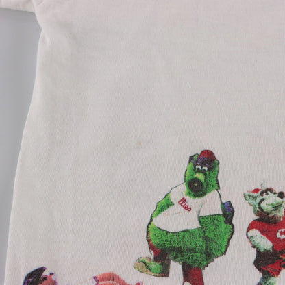Vintage 90s ESPN Mascots USA Made White Single Stitch T-Shirt (L)