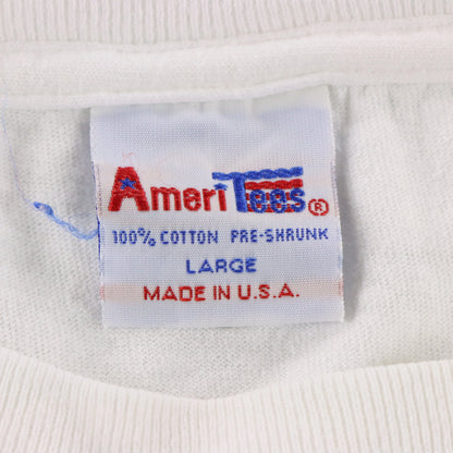 Vintage 90s ESPN Mascots USA Made White Single Stitch T-Shirt (L)