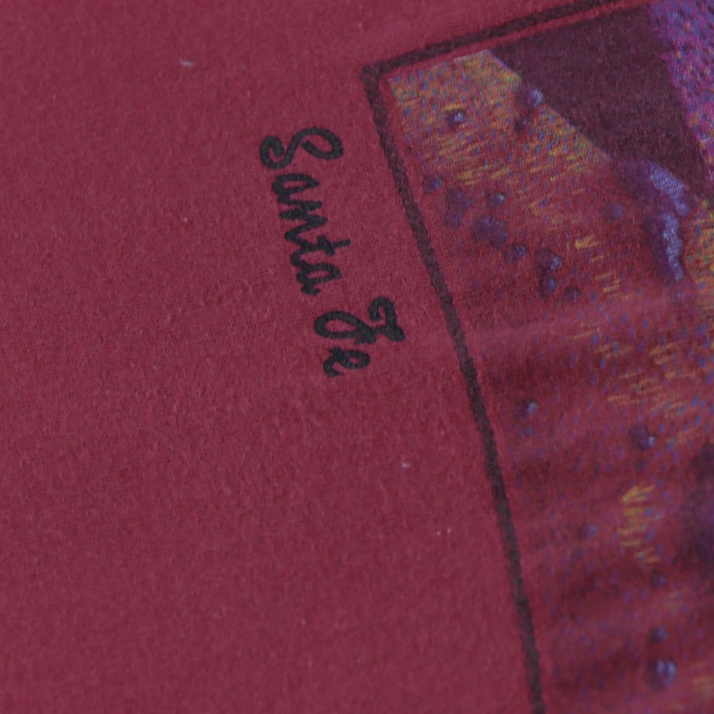 Vintage 'Santa Fe' Starry Night Painting USA Made Single Stitch T-Shirt (L)