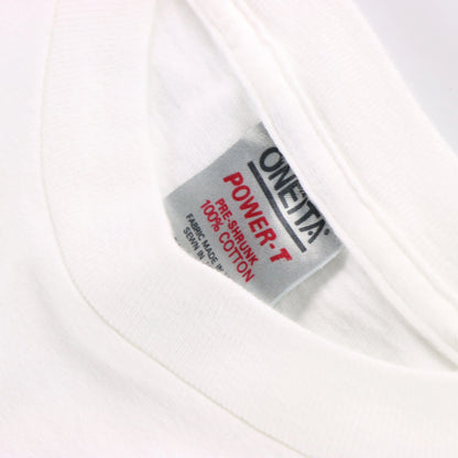 Vintage 1989 Boston Terrier Dog Sketch Single Stitch White T-Shirt (M-L)