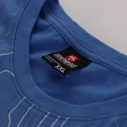 SOUTHPOLE Vintage 3D Print Bunny 'Good Vibes' Swirl Pattern Blue T-Shirt (XXL)