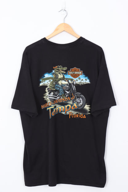 HARLEY DAVIDSON White & Orange Florida Crocodile Tee (XL)