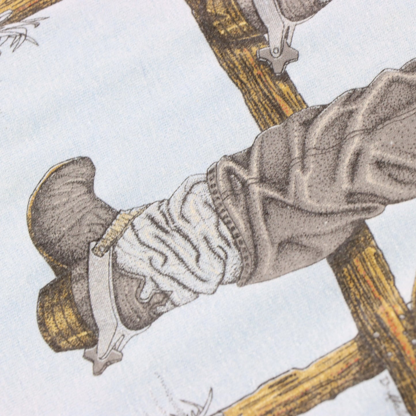 Vintage Cowboy Boots Western 'Ring Side' 50/50 Single Stitch Blue T-Shirt (XL)