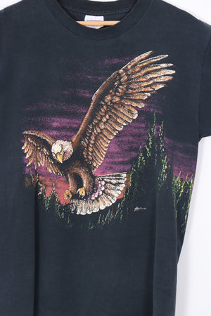 Eagle & Sunset Nature Wrap Around USA Made Graphic Tee (M)