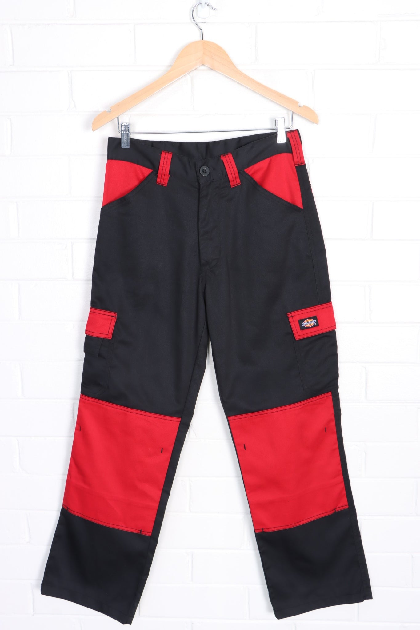DICKIES Black & Red Workwear Cargo Pants (XS-S) | Vintage Sole Melbourne