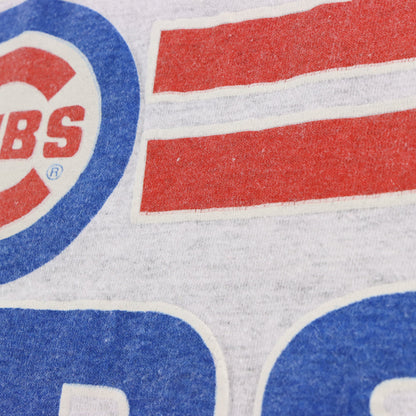 Vintage 1992 Chicago Cubs LOGO 7 Heather Grey Retro MLB Single Stitch T-Shirt (M) Vintage Sole Melbourne