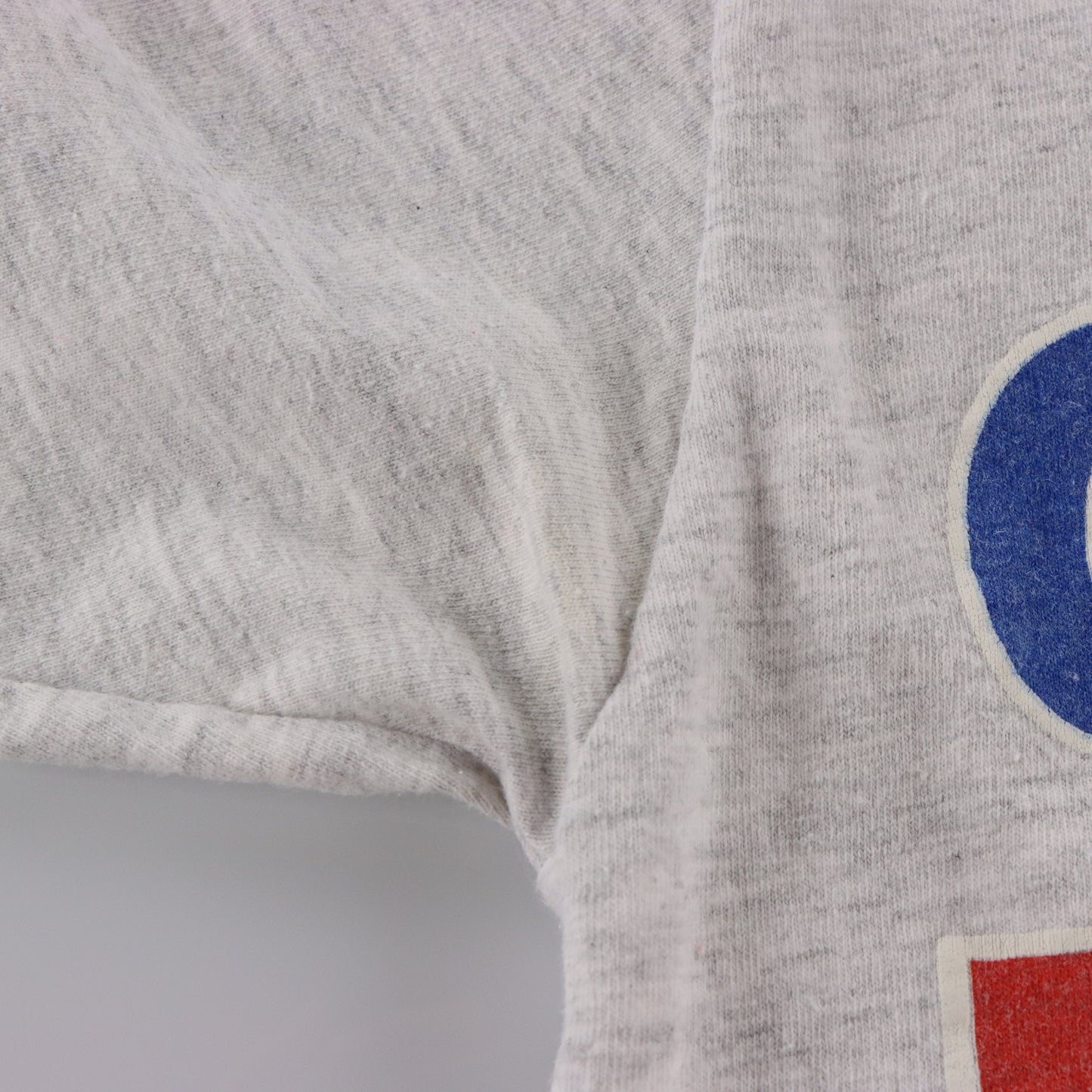 Vintage 1992 Chicago Cubs LOGO 7 Heather Grey Retro MLB Single Stitch T-Shirt (M) Vintage Sole Melbourne