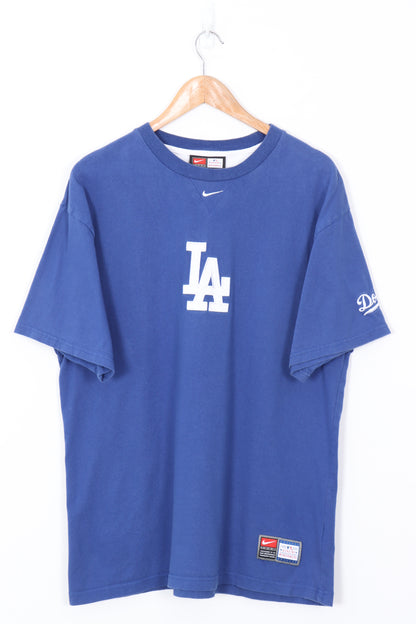 NIKE Centre Swoosh LA Dodgers Embroidered Baseball Tee (L)