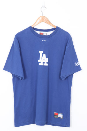 NIKE Centre Swoosh LA Dodgers Embroidered Baseball Tee (L)