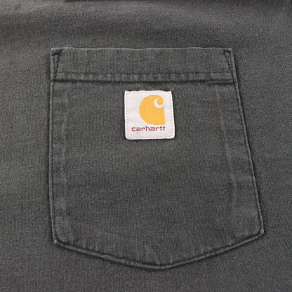 CARHART 'Original Fit' Front Pocket Logo Faded Black T-Shirt (XL) Vintage Sole Melbourne