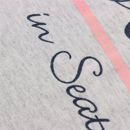 Vintage 90's 'Sleepless In Seattle' Movie Promo Grey & Pink Cuffable Sleep Tee (L)