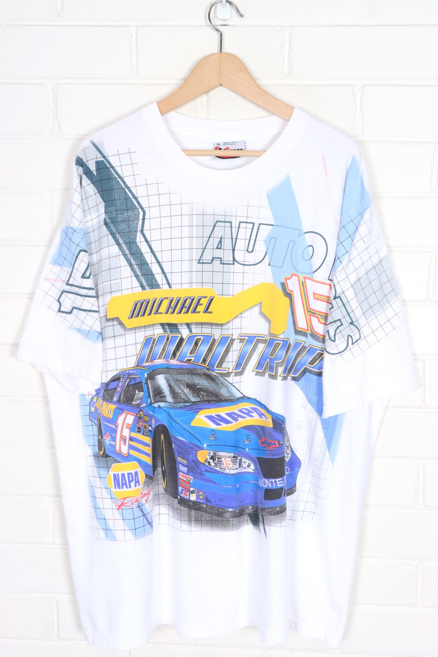 NASCAR Michael Waltrip #15 NAPA Racing All Over T-Shirt (XXL)