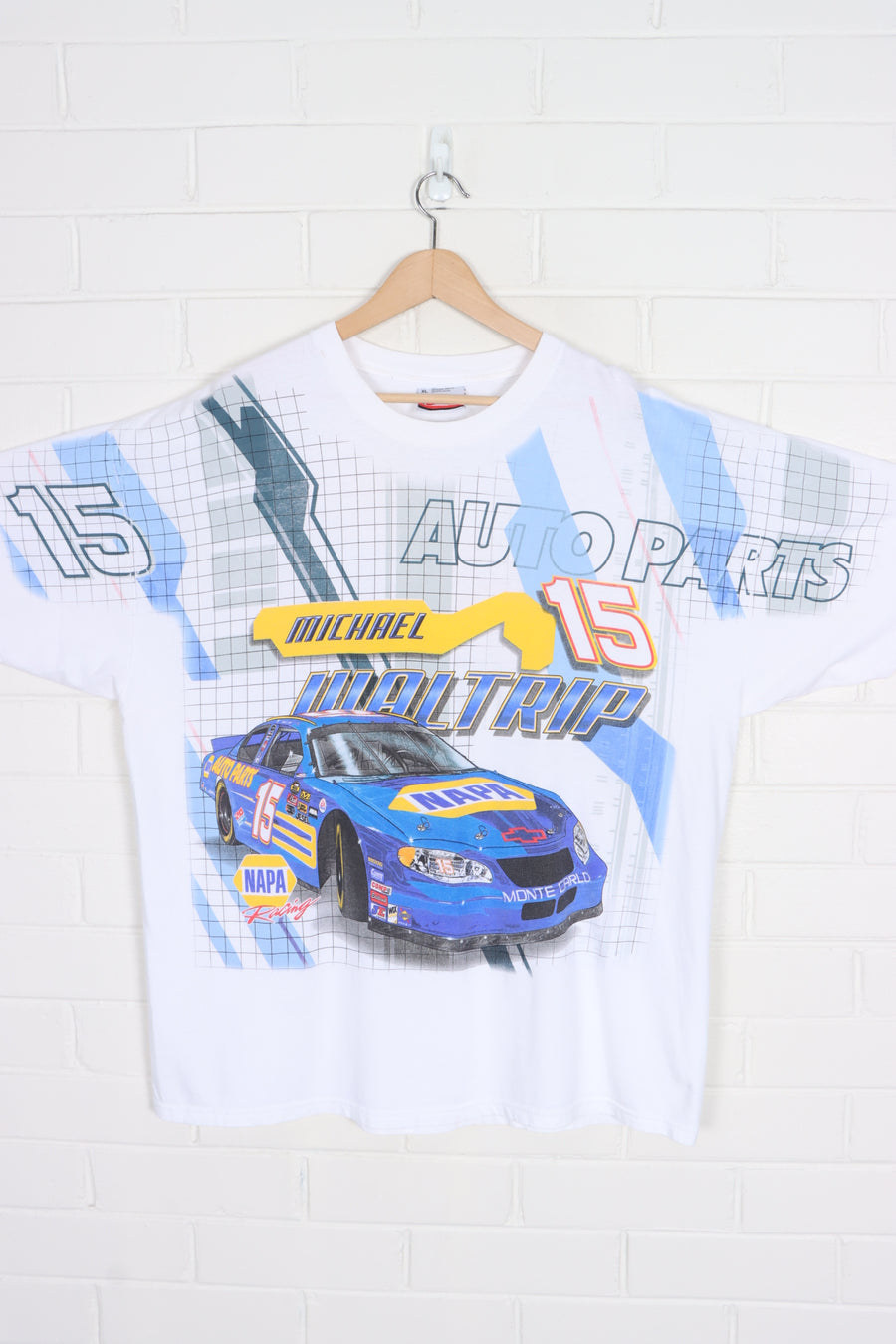 NASCAR Michael Waltrip #15 NAPA Racing All Over T-Shirt (XXL)