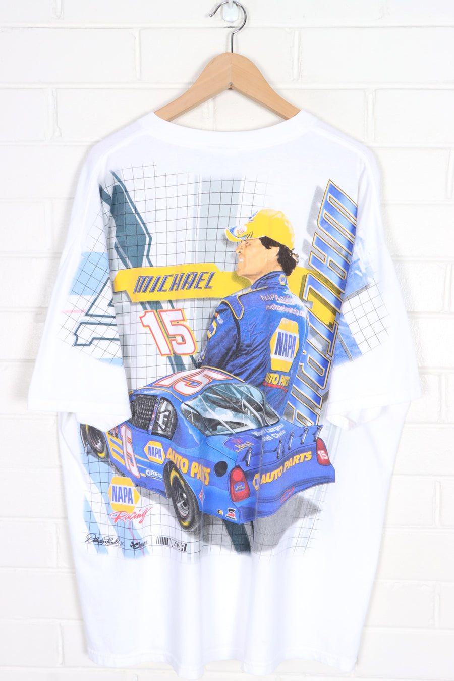 NASCAR Michael Waltrip #15 NAPA Racing All Over T-Shirt (XXL)