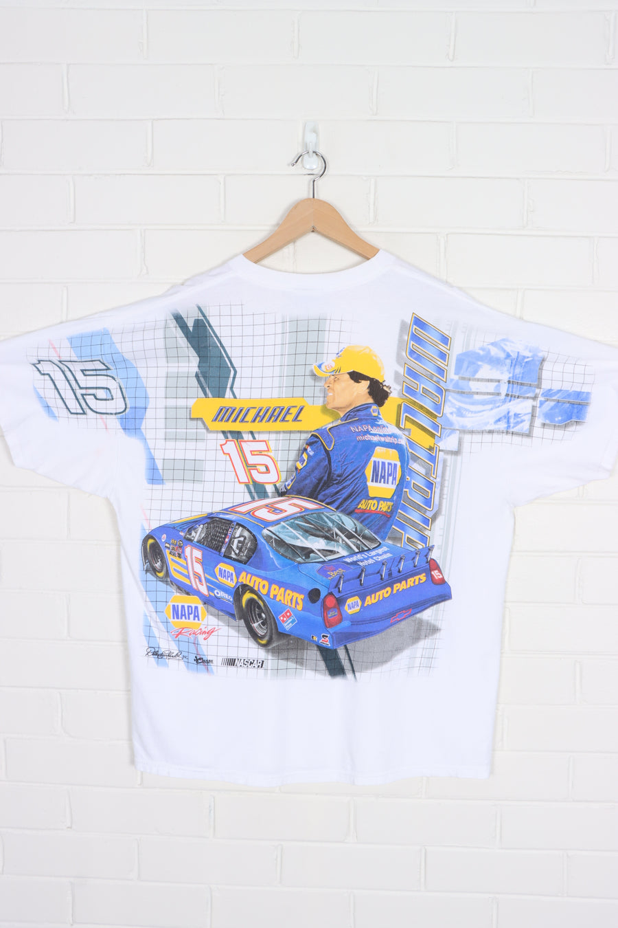 NASCAR Michael Waltrip #15 NAPA Racing All Over T-Shirt (XXL)