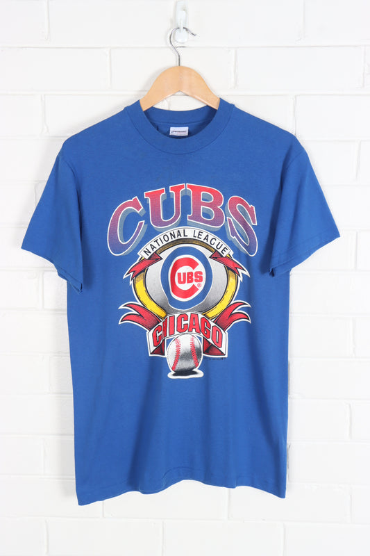 Vintage 1991 Chicago Cubs MLB Royal Blue Baseball 50/50 Tee (M-L)