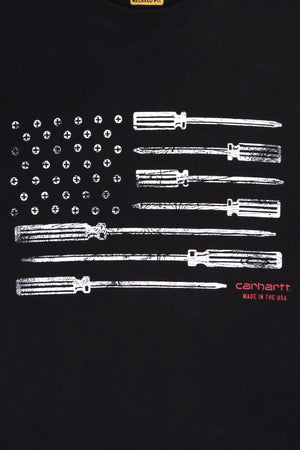 CARHARTT 'Relaxed Fit' Screwdriver Flag T-Shirt USA Made (L)