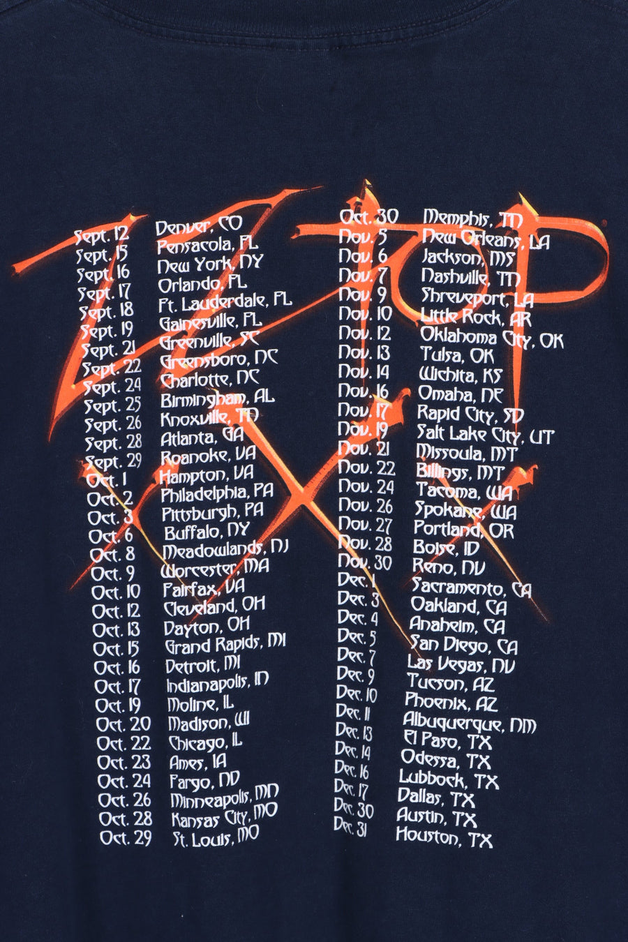 ZZ Top XXX Tour Front Back T-Shirt (L)