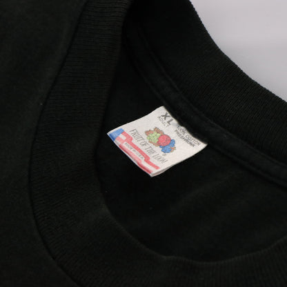 Vintage 'Stress' Description Humour Single Stitch Black T-Shirt (XL) Vintage Sole Melbourne