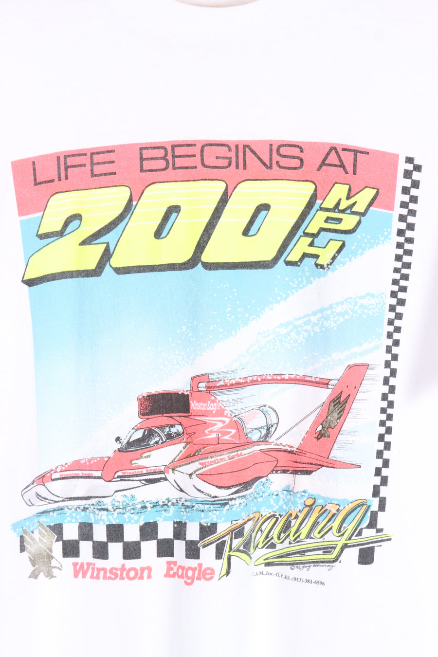 VINTAGE 1992 Winston Racing Fluro Graphic Tee USA Made (M)