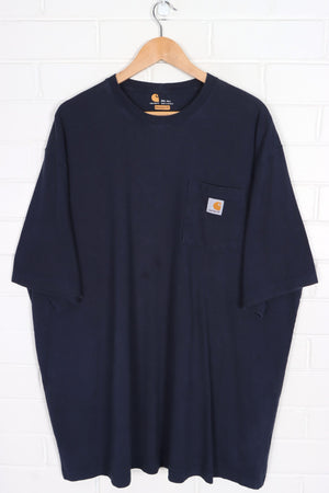 CARHARTT Dark Navy Blue Front Pocket T-Shirt (3XL)