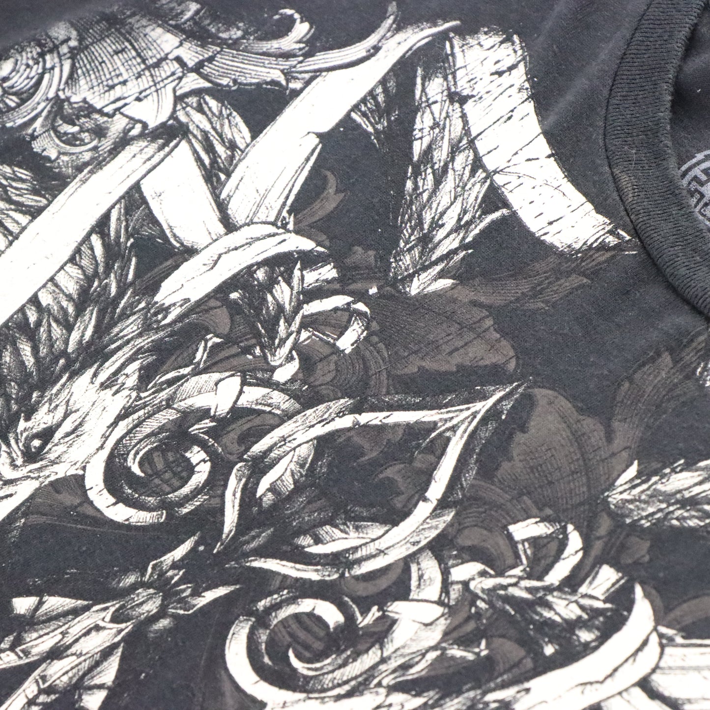 ELITE MMA Y2K Skull Wing Grunge Two Sided Vintage Black & White T-Shirt (XXL) Vintage Sole Melbourne