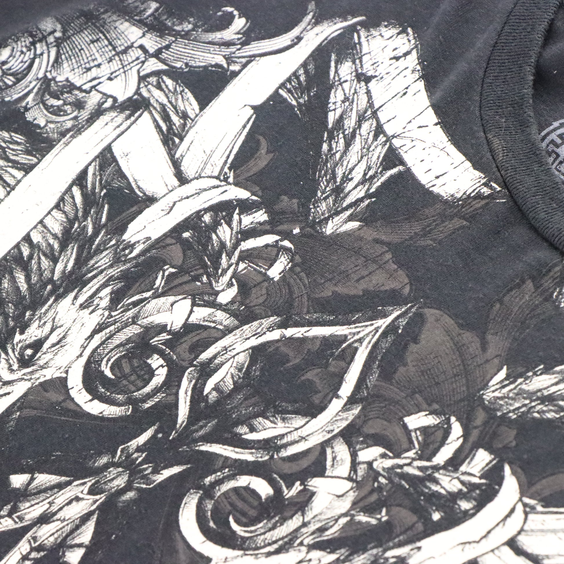 ELITE MMA Y2K Skull Wing Grunge Two Sided Vintage Black & White T-Shirt (XXL) Vintage Sole Melbourne