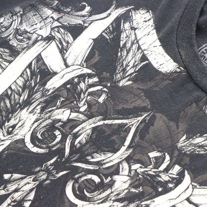 ELITE MMA Y2K Skull Wing Grunge Two Sided Vintage Black & White T-Shirt (XXL) Vintage Sole Melbourne