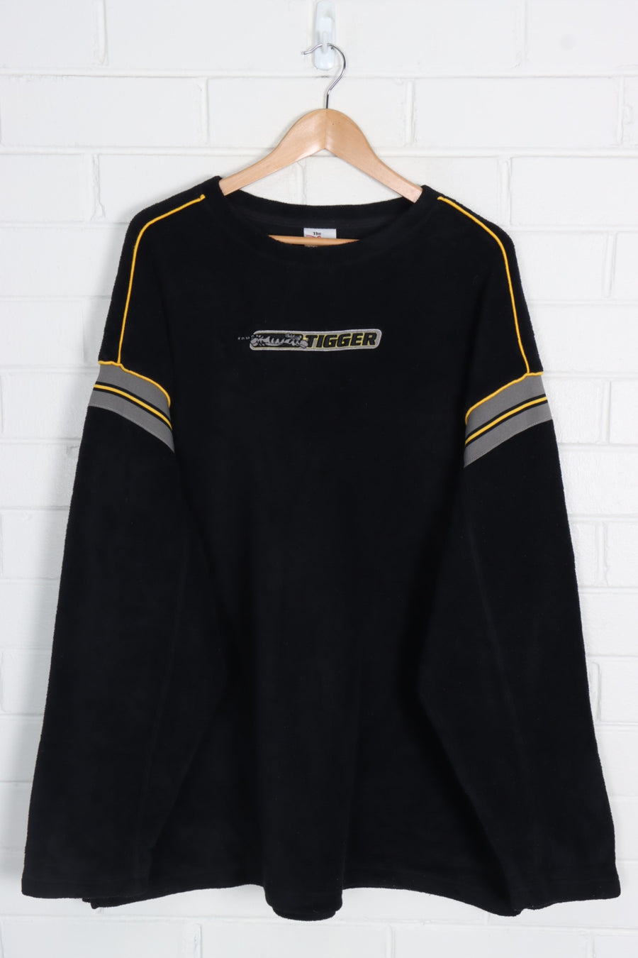 DISNEY Tigger Winnie The Pooh Yellow & Black Sleeve Stripe Fleece (XXL)