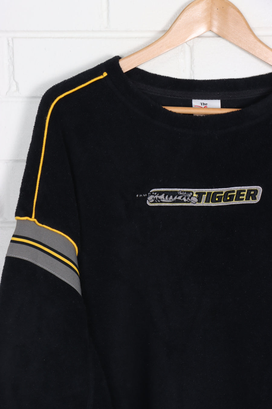 DISNEY Tigger Winnie The Pooh Yellow & Black Sleeve Stripe Fleece (XXL)